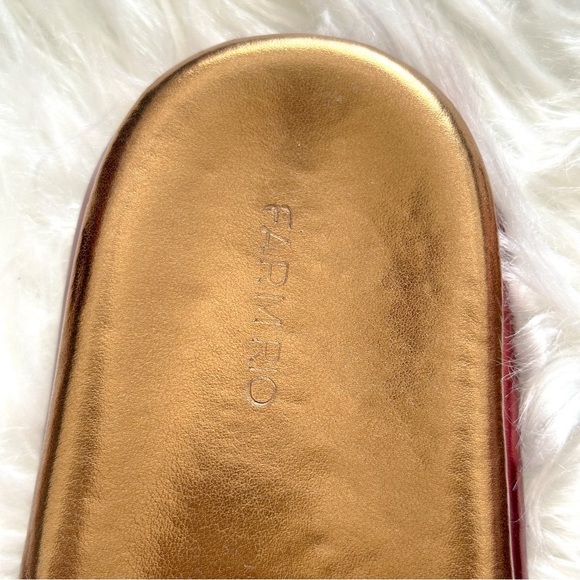 Farm Rio Bronze And Blue Monstera Anatomic Slide Sandal Size 10 - Picture 10 of 14